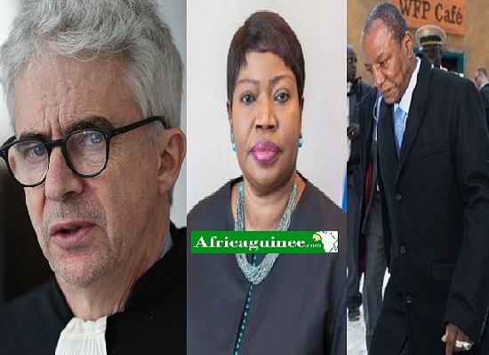 Feature image Maître William Bourdon, Fatou Ben Souda et Alpha Condé, photomontage Africaguinee.com