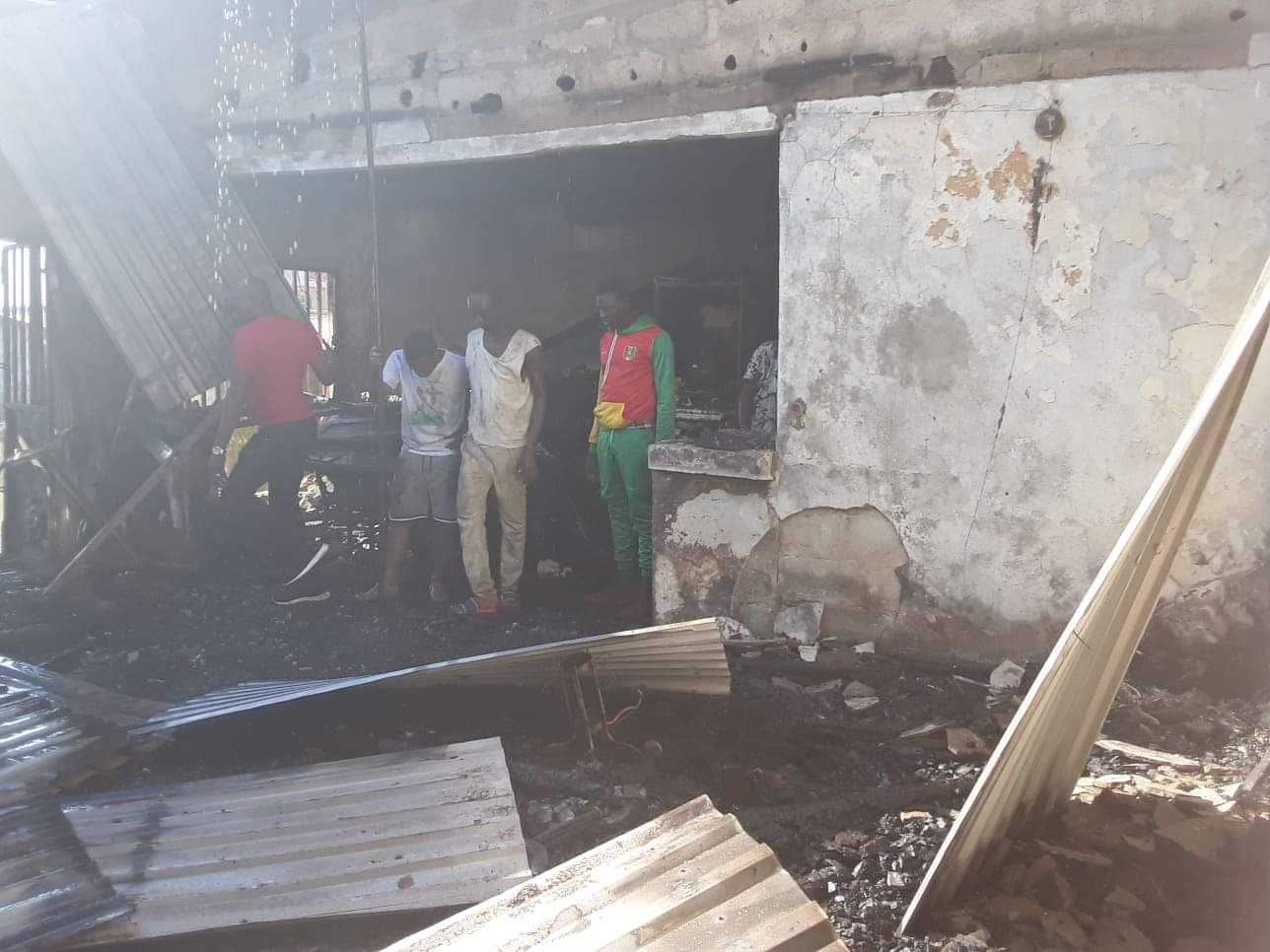 Image de l'incendie, crédit Photo Sory Kandia