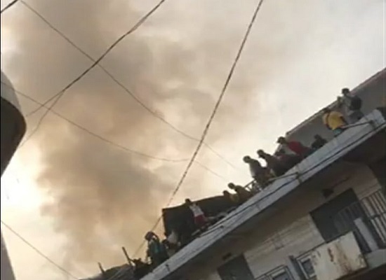 Incendie au marché Madina, image amateur