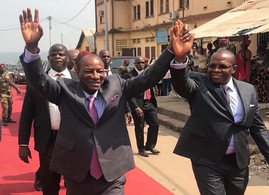 Feature image Alpha Condé, président de la République de Guinée et son Premier Ministre Kassory Fofana