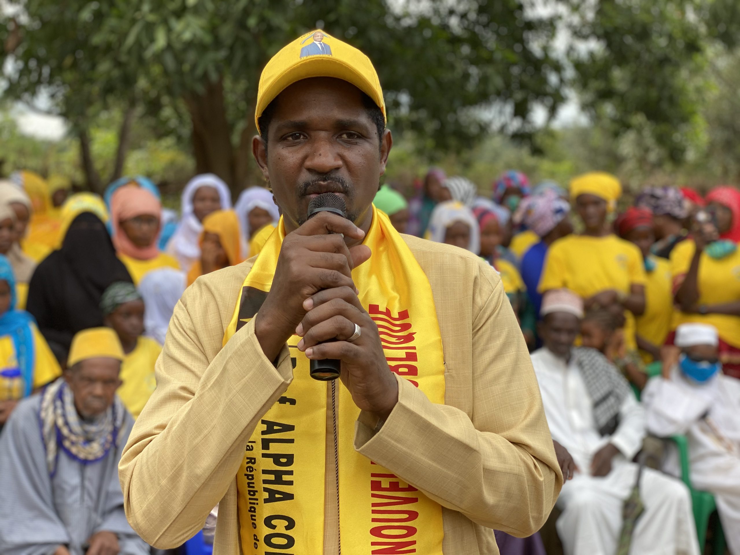 Mouctar Diallo, ministre de la jeunesse en campagne pour Alpha Condé à Pita