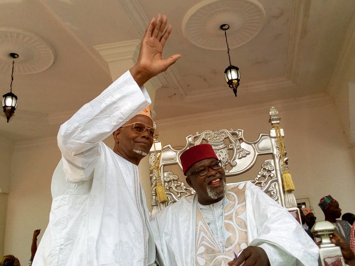 Feature image Elhadj Sékhouna Soumah, kountigui de la Basse Guinée et Elhadj Ousmane sans Loi Baldé, président de la coordination Haali poular