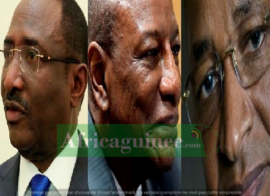 Alpha Condé et ses principaux opposants Cellou Dalein Diallo et Sidya Touré