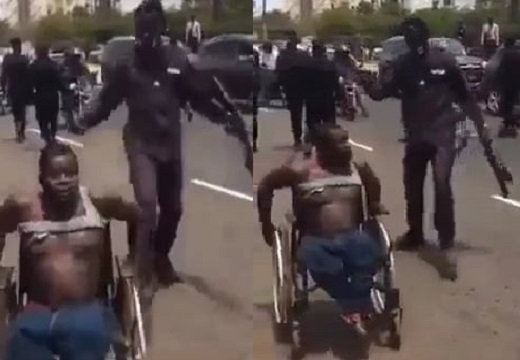Un policier violente un handicapé, capture d'écran vidéo amateur
