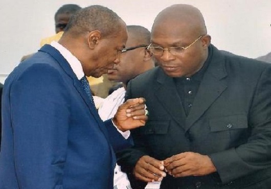 Alpha Condé, président de la République de Guinée et le Ministre Secrétaire Général de la Présidence de la République, Nabi Youssouf Kiridy BANGOURA