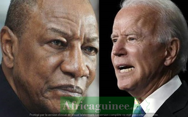 Feature image Alpha Condé et Joe Biden, photomontage Africaguinee.com