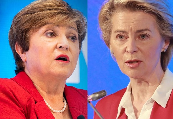 La Directrice générale du FMI, Kristalina Georgieva et Ursula Von Der Leyen, présidente de la commission Européenne