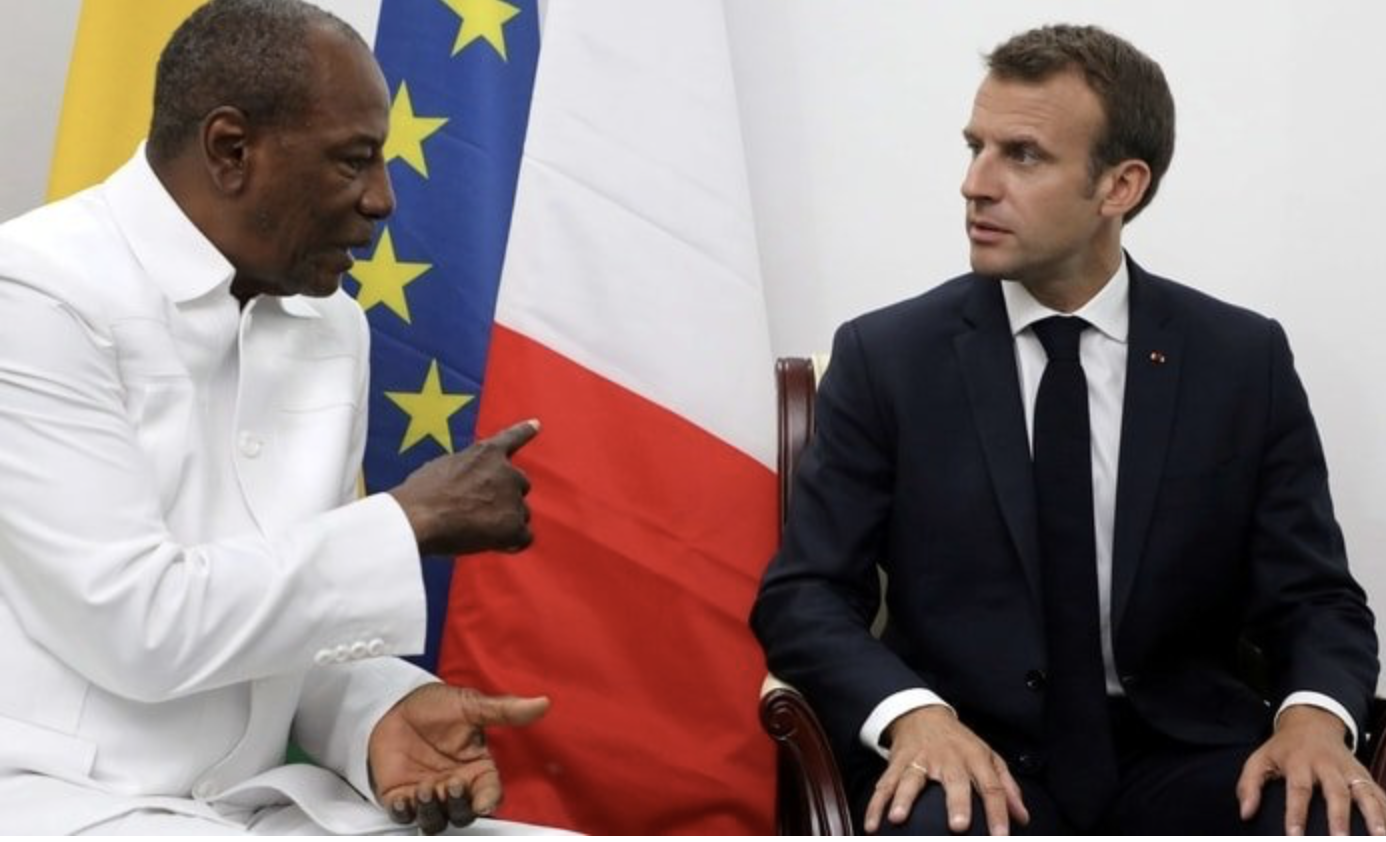 Alpha Condé, président de la République de Guinée et Emmanuel Macron