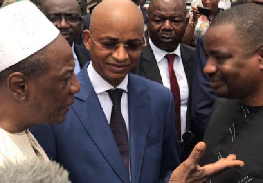 Alpha Condé, président de la République de Guinée, Cellou Dalein Diallo et Tibou Kamara