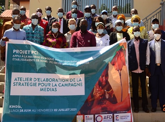 Atelier d’élaboration de la stratégie de communication médias du projet d’appui à la maitrise du risque infectieux dans les établissements de soins – PCI en République de Guinée du 28 juin au 02 juillet 2021