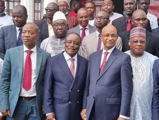 De gauche à droite en première ligne, Jacques Gbonimy, Edouard Zotomou Kpogomou, Cellou Dalein Diallo