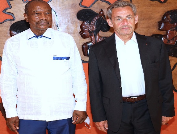 Alpha Condé, président de la République de Guinée et Nicolas Sarkozy
