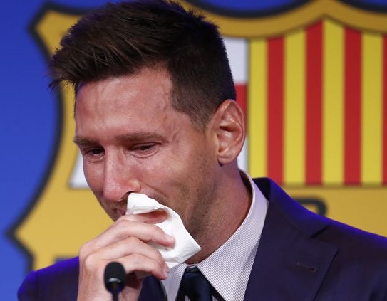 Leonel Messi en larmes