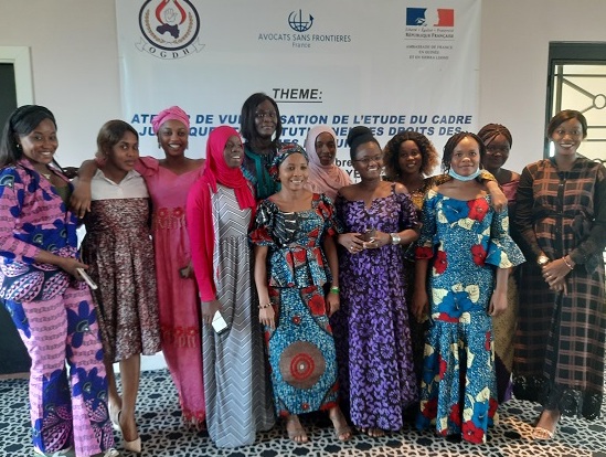 Des participantes à l’atelier de vulgarisation de l’étude du cadre juridique et institutionnel des droits des femmes en Guinée
