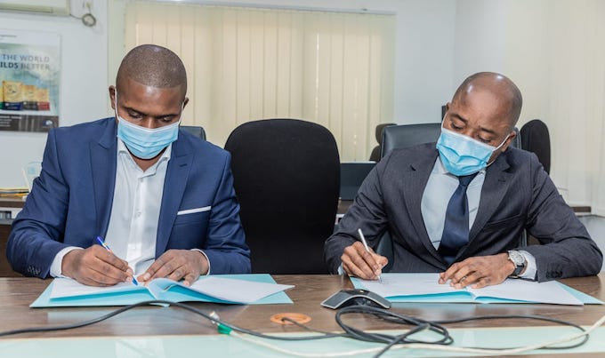 Feature image Le PDG de BANKI Technology, Monsieur Mamadou Bah Directeur Général du Groupe Lafargeholcim Guinée, Monsieur Bruno Silete Hounkpati