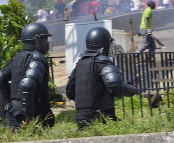 Des agents de la police déployés pour le maintien d'ordre à Conakry, image d'archive