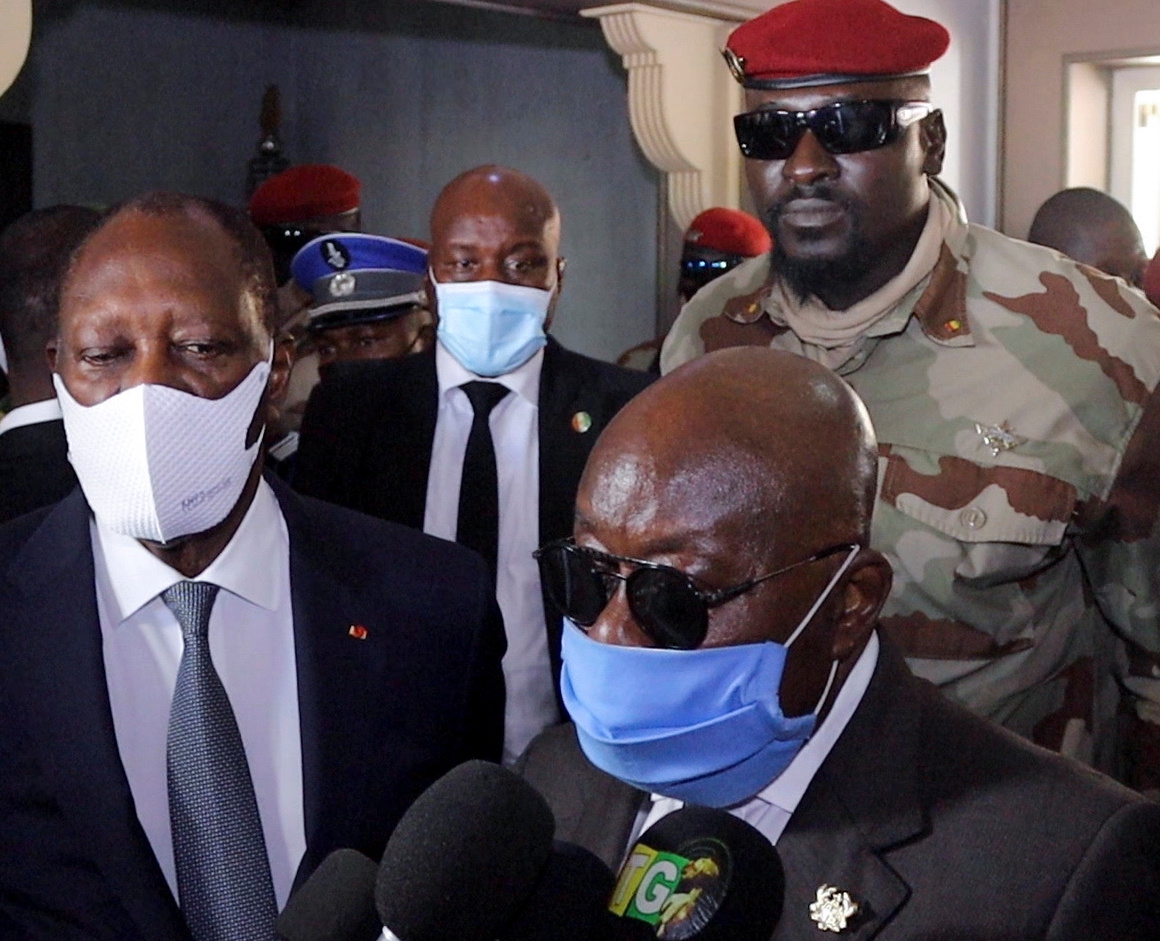 Alassane Ouattara, Nana Akufo-Addo et Mamadi Doumbouya