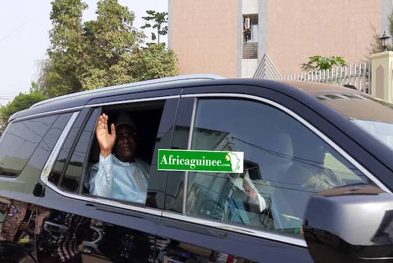 Lansana Kouyaté, leader du PEDN sortant le camp Samory Touré