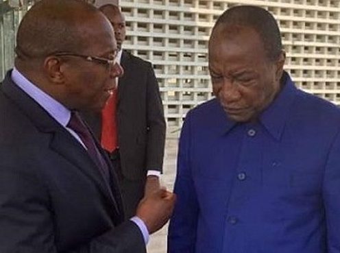 L'ancien président guinéen Alpha Condé et son premier ministre Kassory Fofana
