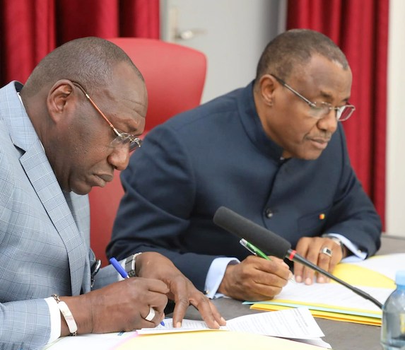 Mohamed Beavogui, Premier ministre de la transition et Abdourahmane Sikhé  Secrétaire Général du Gouvernement