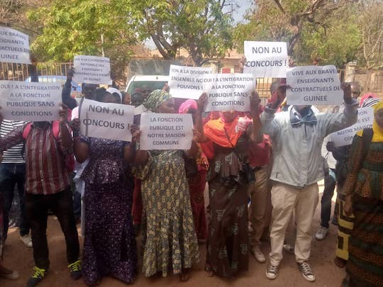 Feature image Des enseignants contractuels manifestent à Labé