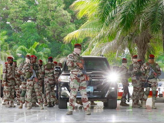 Arrivée de Mamadi Doumbouya au Palais Mohamed V, image d'archive