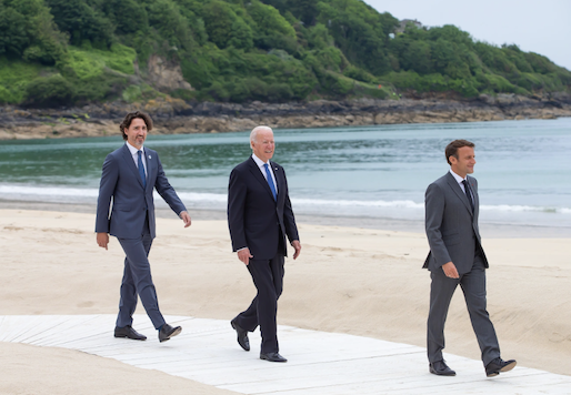 Justin Trudeau, Joe Biden et Emmanuel Macron