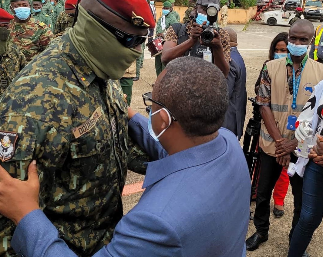 Umaro Sissoco Embalo, président de la Guinée Bissau reçu à Conakry par Colonel Mamadi Doumbouya, président de la transition guinéenne, Octobre 2021