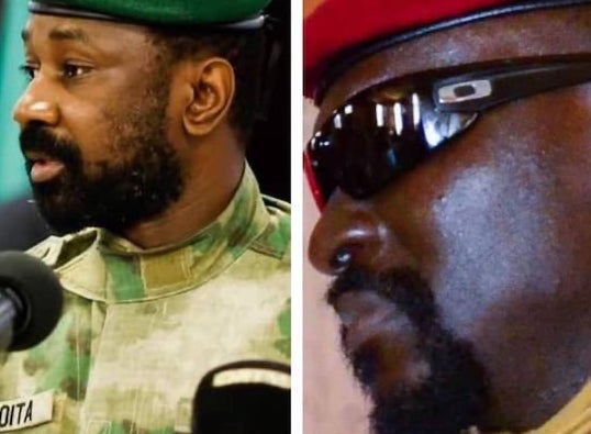 Les Colonels Assimi Goita et Mamadi Doumbouya