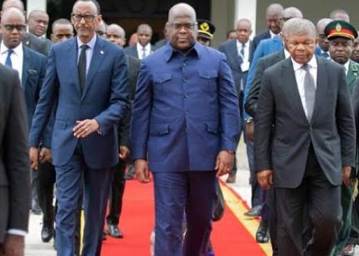 Paul Kagamé, Félix Tshisekedi et Joao Lourenço