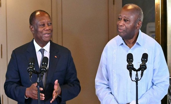 Alassane Dramane Ouattara président de Côte d'Ivoire et Laurent Gbagbo