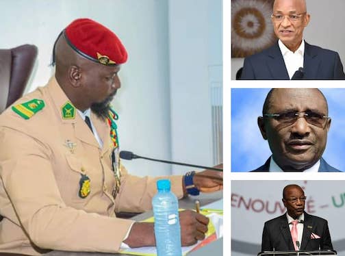 Colonel Mamadi Doumbouya, président de la transition guinéenne, Cellou Dalein Diallo, Sidya Touré, Alpha Condé, photomontage Africaguinee.com