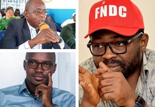 Feature image Saikou Yaya Barry, secrétaire exécutif de l'UFR, Ibrahima Diallo, Oumar Sylla du FNDC