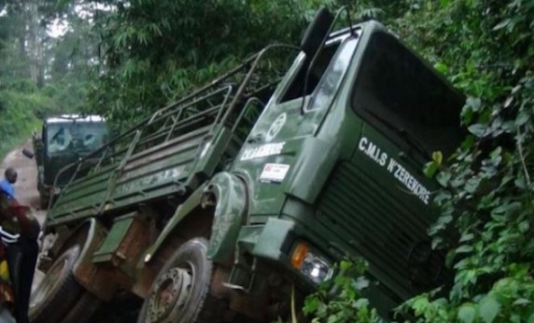 Un camion de la CMIS qui avait transporté les agents à Zogota