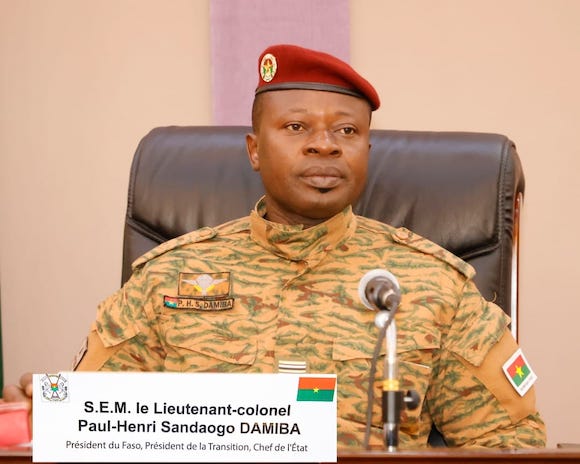 Paul-Henri Sandaogo DAMIBA, Président de la transition Burkinabé
