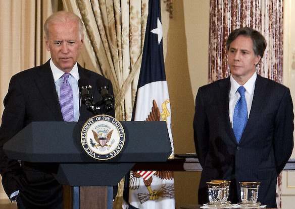 Joe Biden, Président des Etats-Unis et son Secrétaire d'Etat Anthoni Blinken,