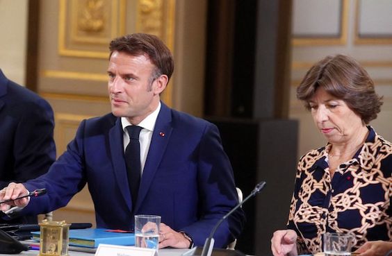 Emmanuel Macron et  Catherine Colonna, ministre des affaires étrangères