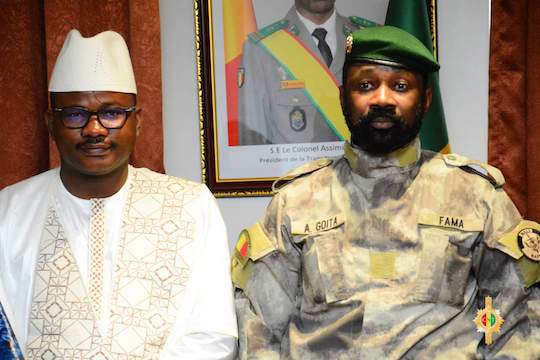 Dr Dansa Kourouma, président du CNT et le Colonel Assimi Goita, Président de la transition au Mali