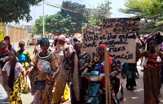 Des femmes manifestent à Kankan