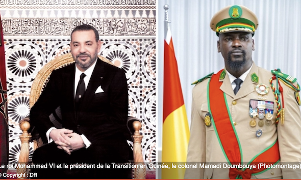 Le roi Mohammed VI et le président de la Transition en Guinée, le colonel Mamadi Doumbouya (Photomontage)  © Copyright : DR