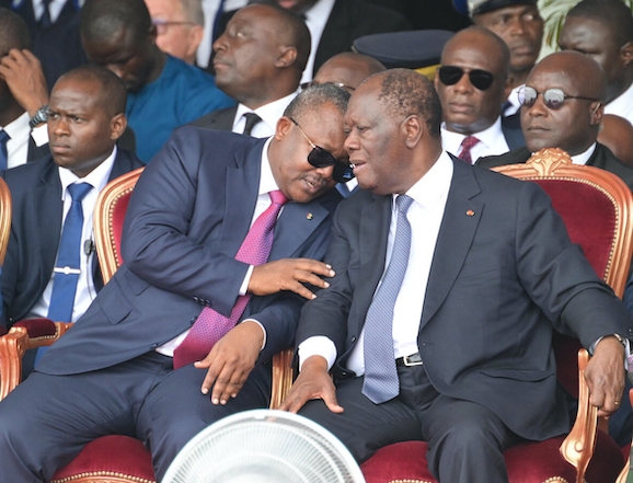 Umaro Sissoco Embalo, président en exercice de la Cedeao et Alassane Ouattara, président de Côte d'Ivoire