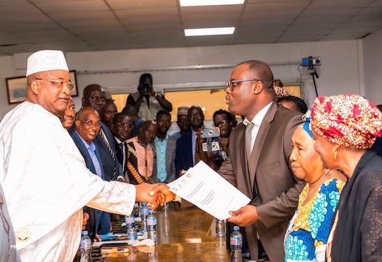 Mamadou Sylla président de la Cored et le Premier ministre Dr Bernard Goumou