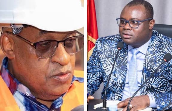 Yaya Sow, Ministre des Transports et des Infrastructures et le Premier ministre Bernard Goumou, Photomontage Africaguinee.com