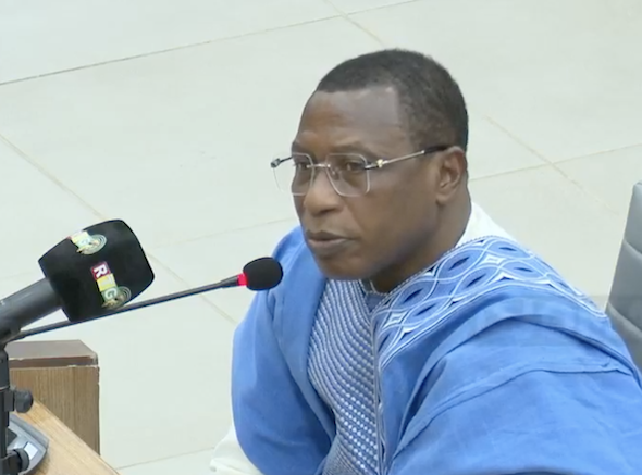 Moussa Dadis Camara à la barre du tribunal criminel de Dixinn