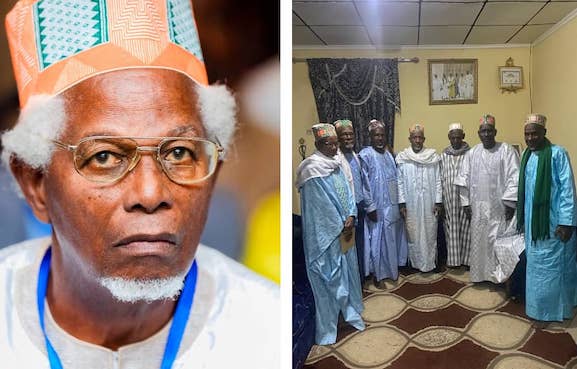 Feature image Elhadj Ousmane Fatako Baldé et des sages du foutah, photomontage Africaguinee.com