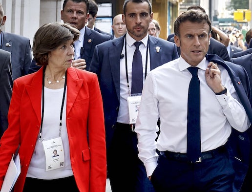 Emmanuel Macron et  Catherine Colonna, ministre des affaires étrangères