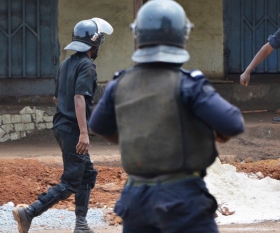 Des policiers déployés pour le maintien d'ordre à Conakry