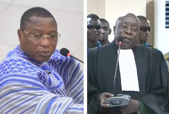 Moussa Dadis Camara et maitre Paul Yomba Kourouma, avocat de Toumba Diakité