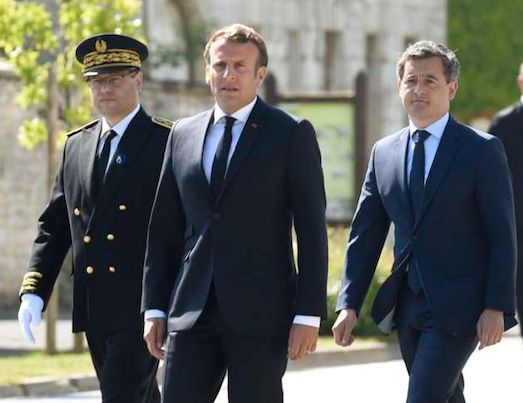 Emmanuel Macron, président de la république Française et son ministre de l’intérieur Gérald Darmanin