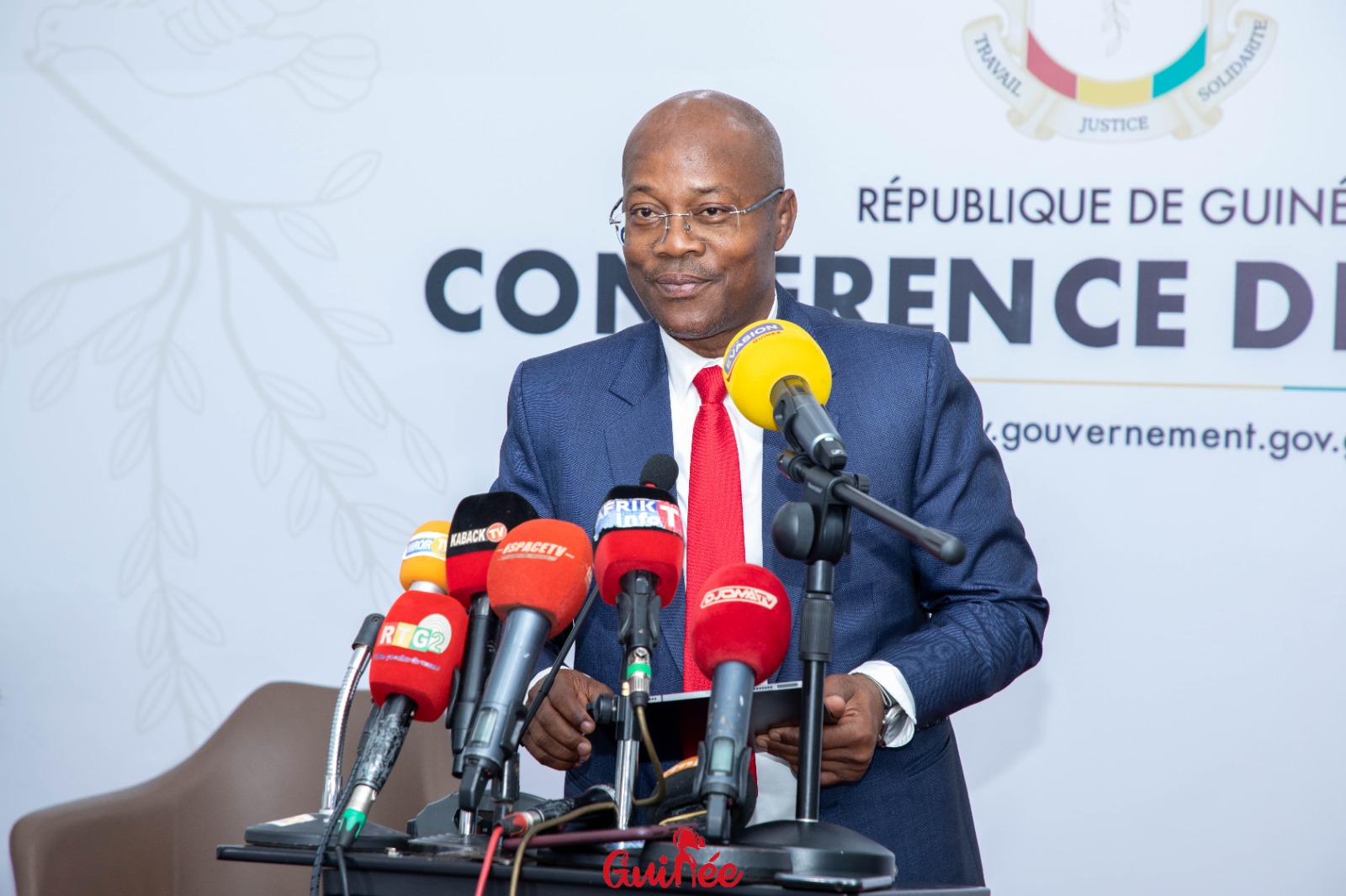 Le porte-parole du Gouvernement, Ousmane Gaoual Diallo.